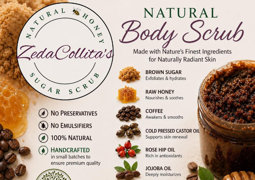 ZedaCollita’s Natural Honey Sugar Scrub